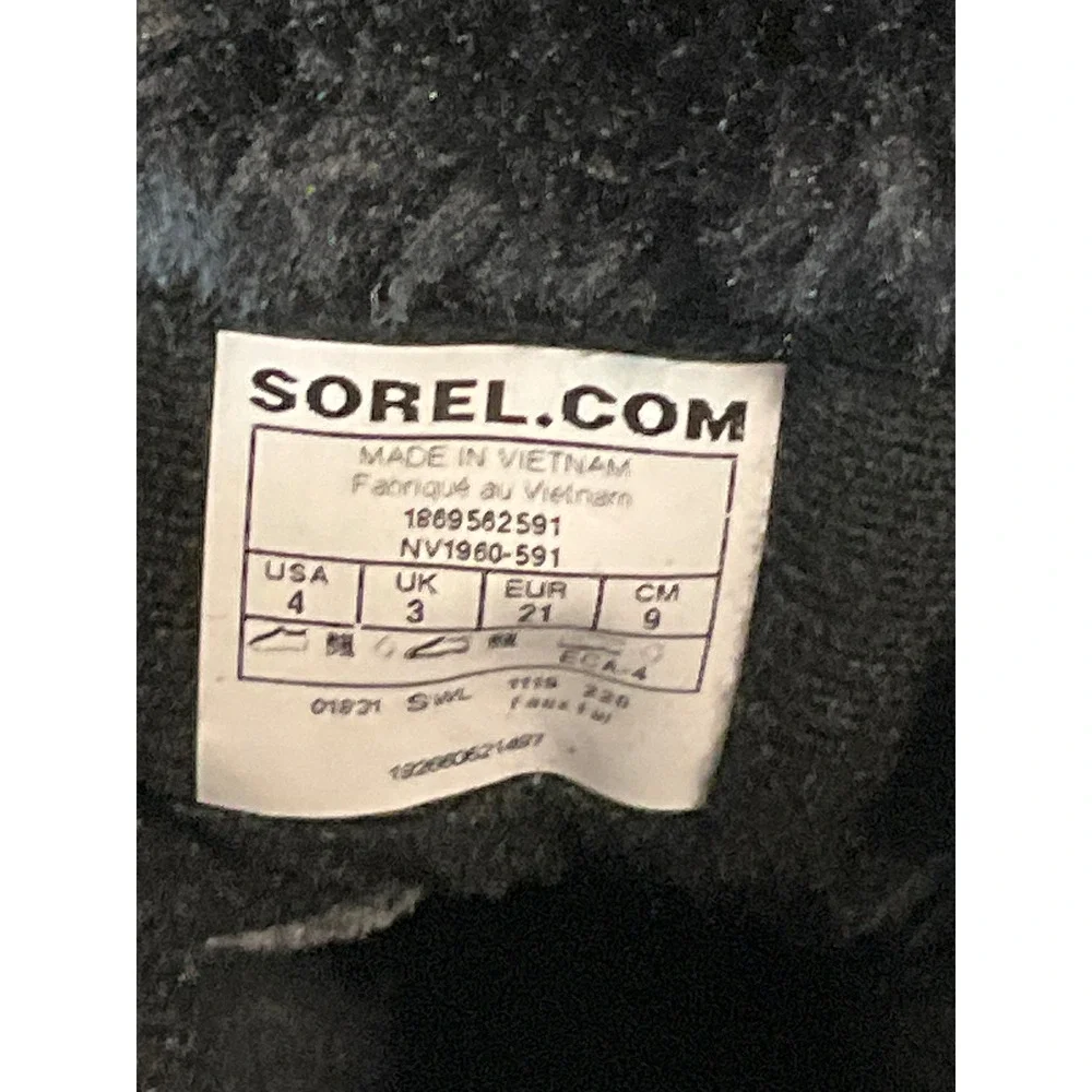 Sorel Commander Insulated‎ Waterproof Kids Snow Strap Boots Hook & Loop Size 4
